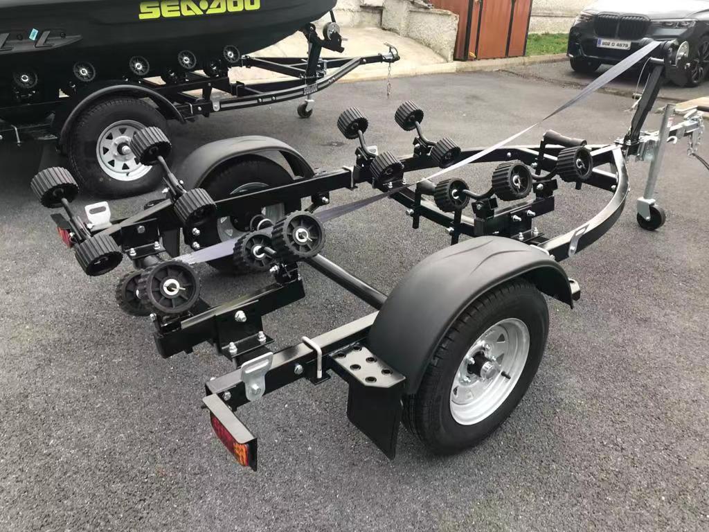 black boat trailer