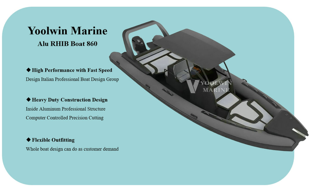 860 rib boat with toilet