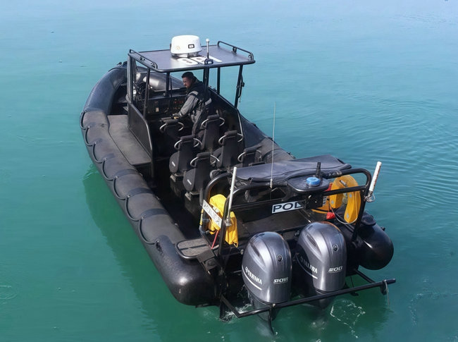 police cabin rib boat