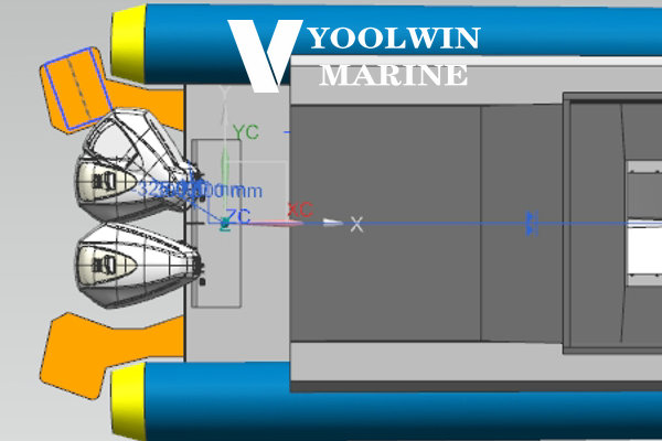 960 aluminum rib boat structure