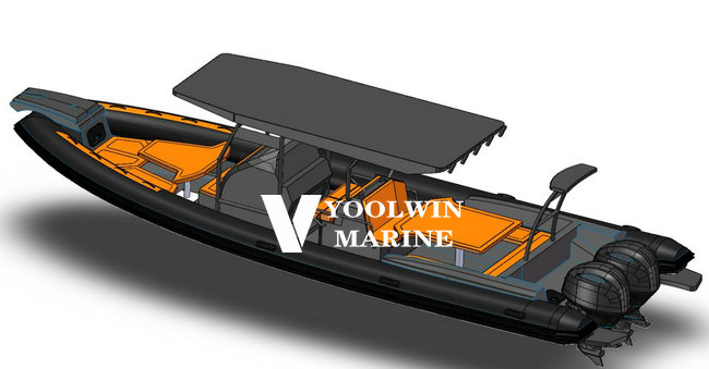 860 fishing aluminum rib boat